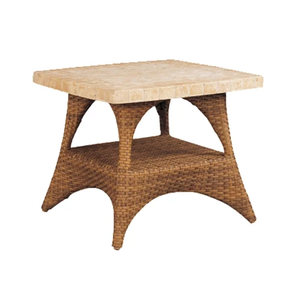 970206B Cayman End table Base (Top : BC-23S Regent Aluminum Faux Stone Top) 20" x 20" x 17.5"