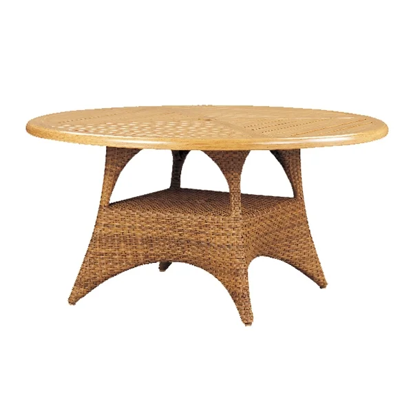 970242B Cayman Conversation Table Base (Top : W-42R Farnham Aluminum Faux Wood Top) 26.2" x 26.2" x 22.8"