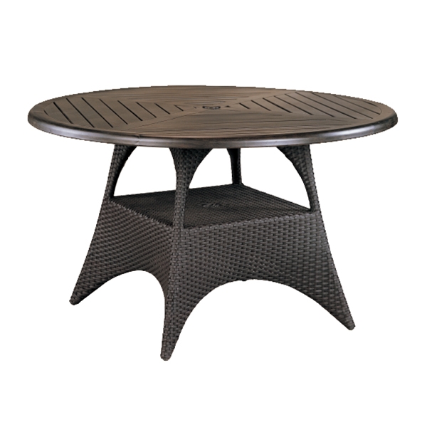 970248B Cayman 48"/54" Dining Table Base (Top : W-48R Farnham Aluminum Faux Wood Top) 28" x 28" x 27.5"