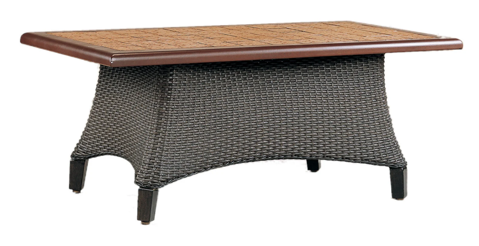970135B Monterey Coffee Table Base (top : CS-2346 Grandeur Aluminum Faux Stone Top) 34.3" x 20.5" x 17.8"