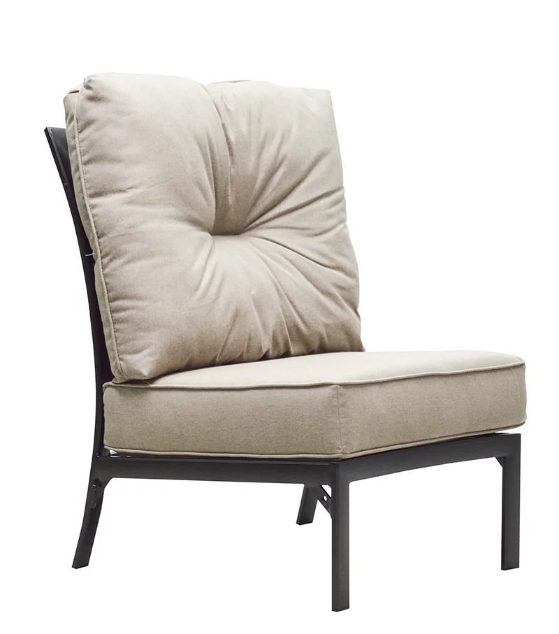 970531HA Mandalay HB Crescent Armless Chair 31.5" x 32.2" x 38.5" (Image Incorrect NO BUTTON)
