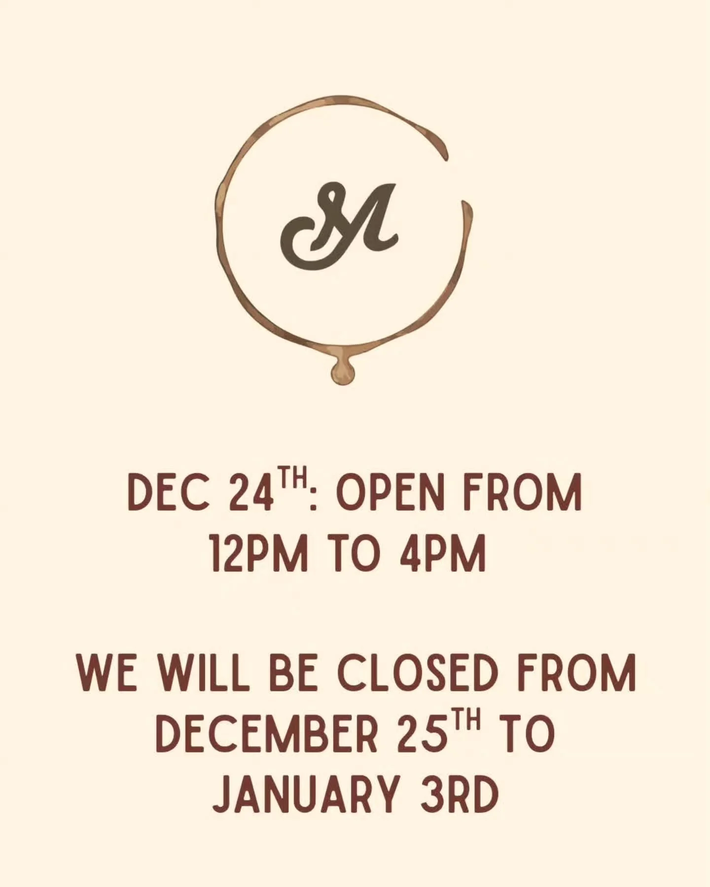 ✨ Holidays Update ✨ 

We will be open from 12pm to 4pm on the 24th. We will then be closed from December 25th and reopening on Saturday January 3rd! Come and stock up on pints for the holidays! 🍨