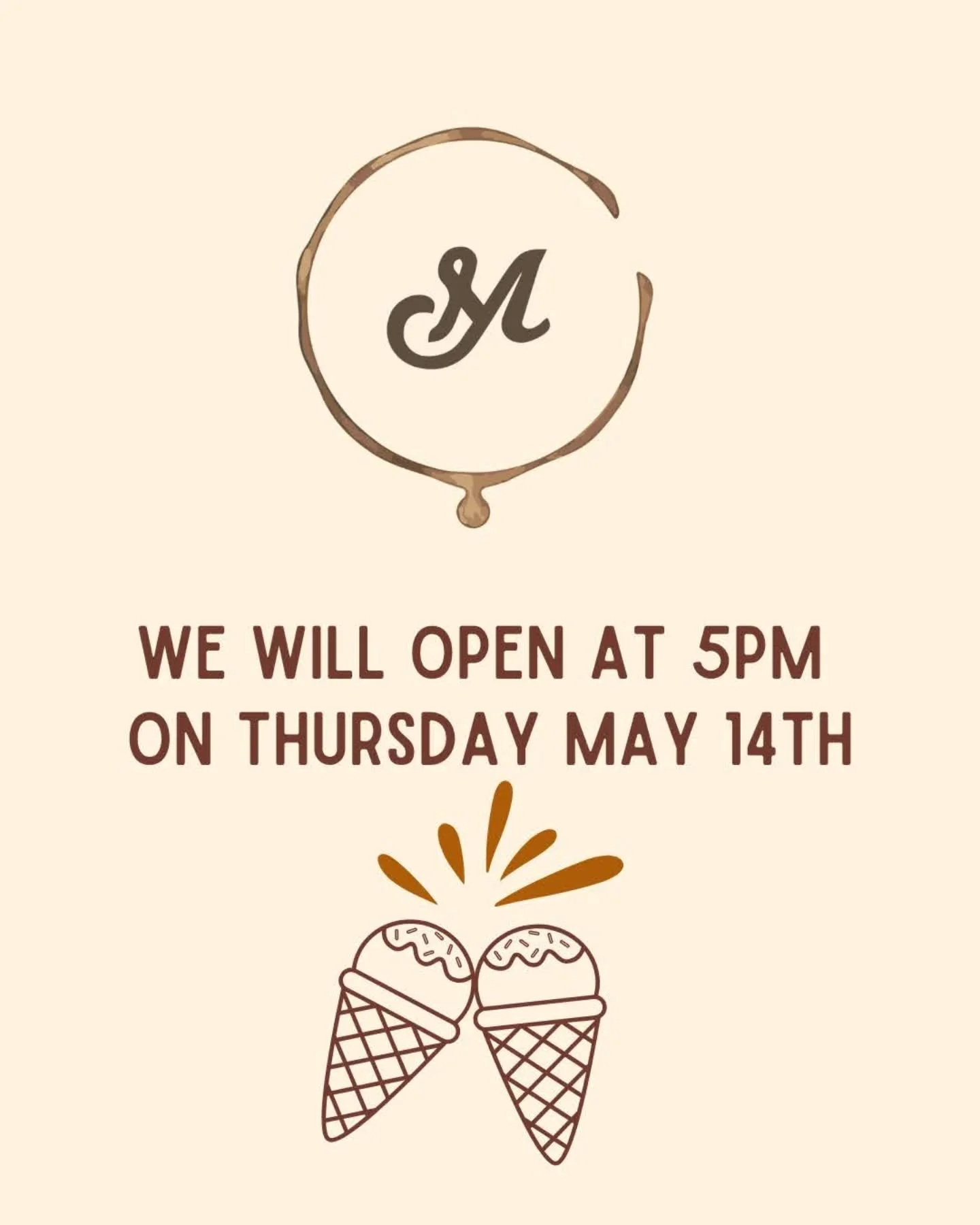 Opening late on Thursday due to a scheduled power outage! 

See you at 5:00 p.m🍦