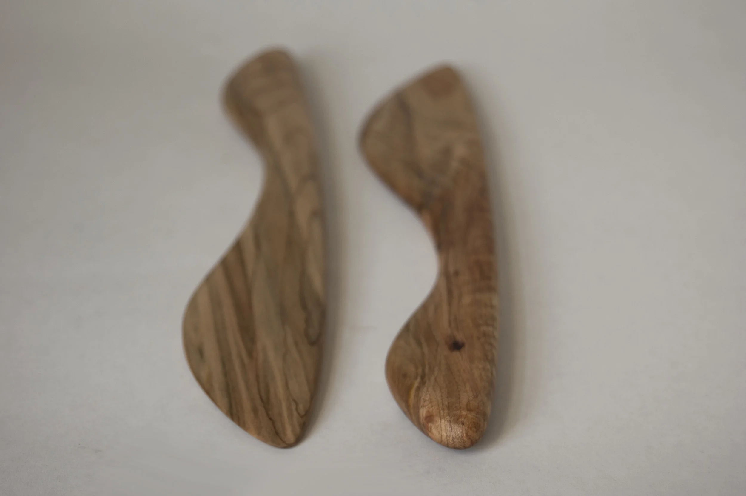 Wormy maple spreader knives
