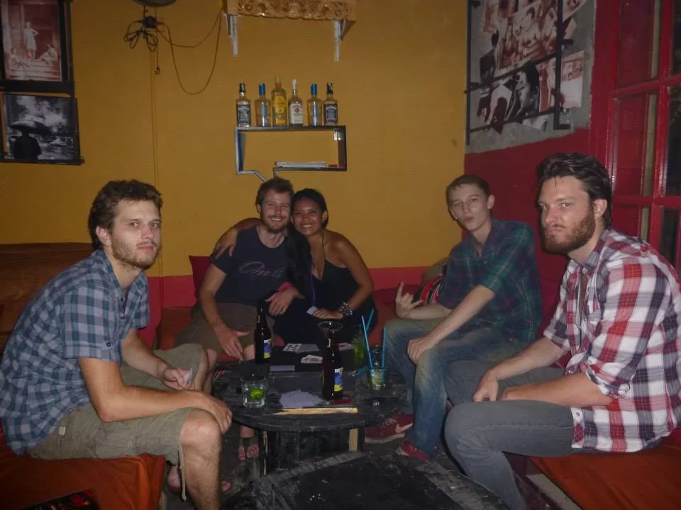 Jonathan with our other 3 Housemates - Seb, Eachan and Martin who we lived with for 7 months in Hanoi!
