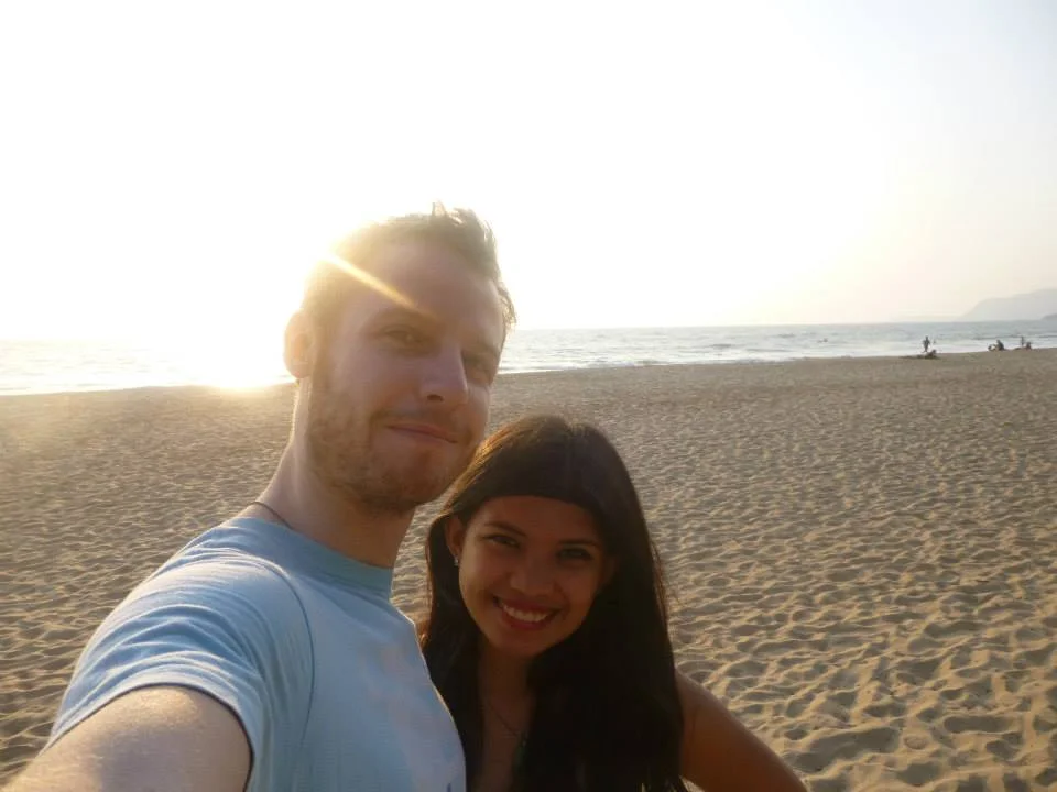 Our first photo together in India where we traveled for 3 months and studied to become Certified Tantra Yoga Teachers (yep, we're 120-hours certified!)... things changed months after that when we decided to start our travel blog.