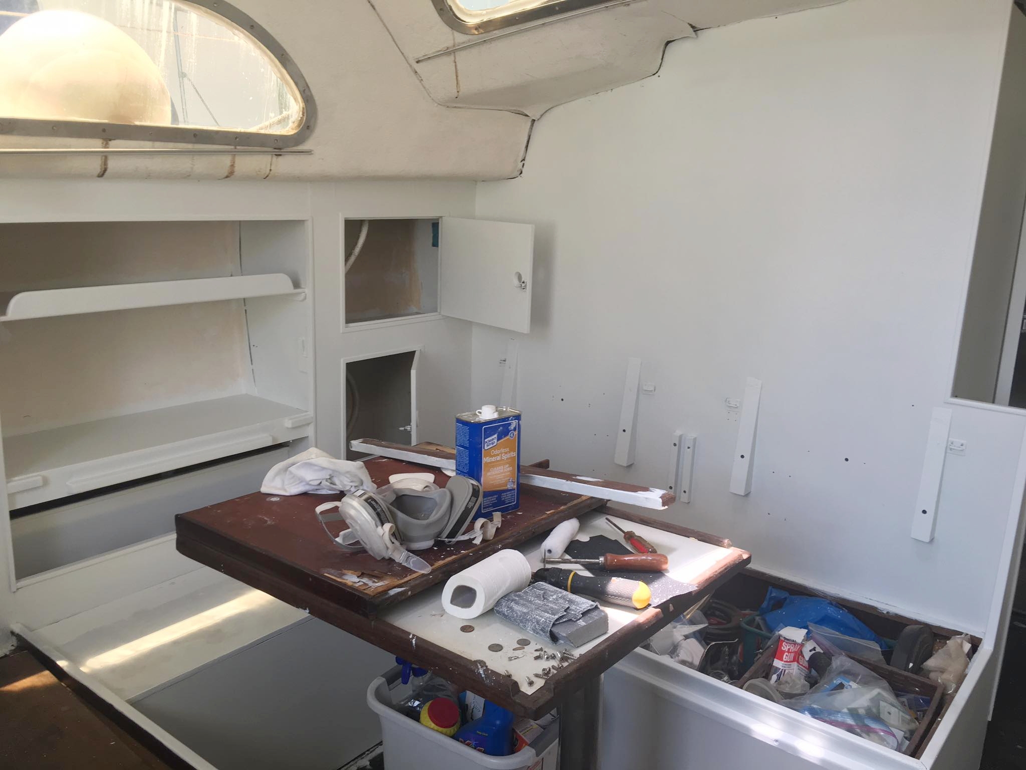 refurbishing a sailboat