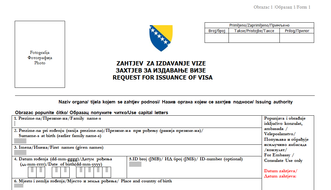 bosnia and herzegovina tourist visa invitation letter