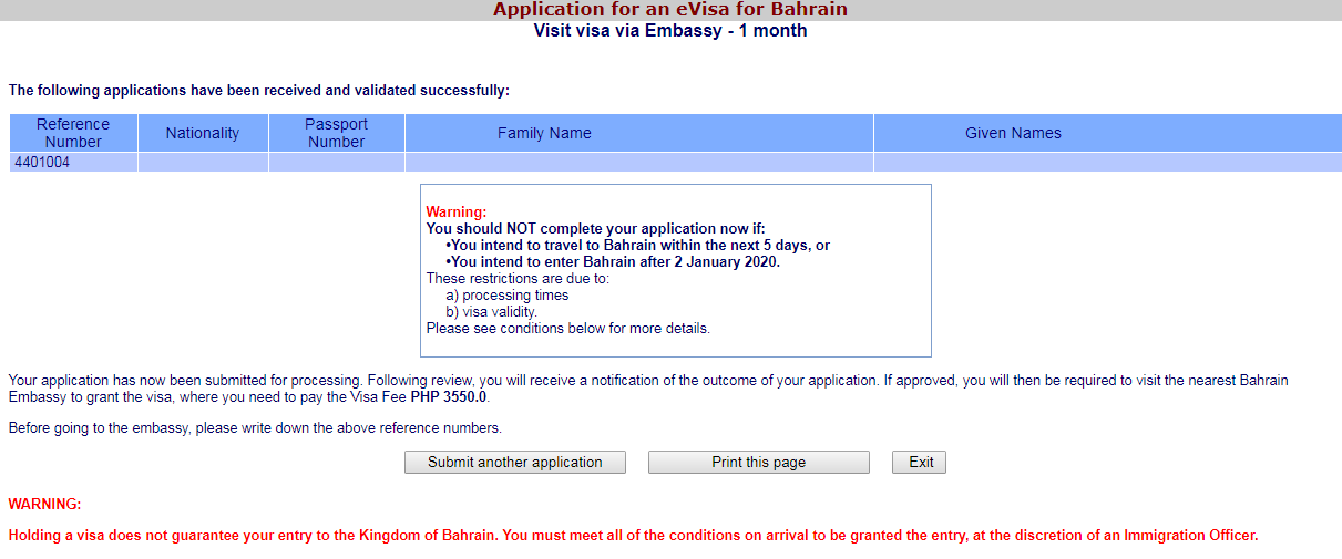 tourist visa in bahrain for filipino