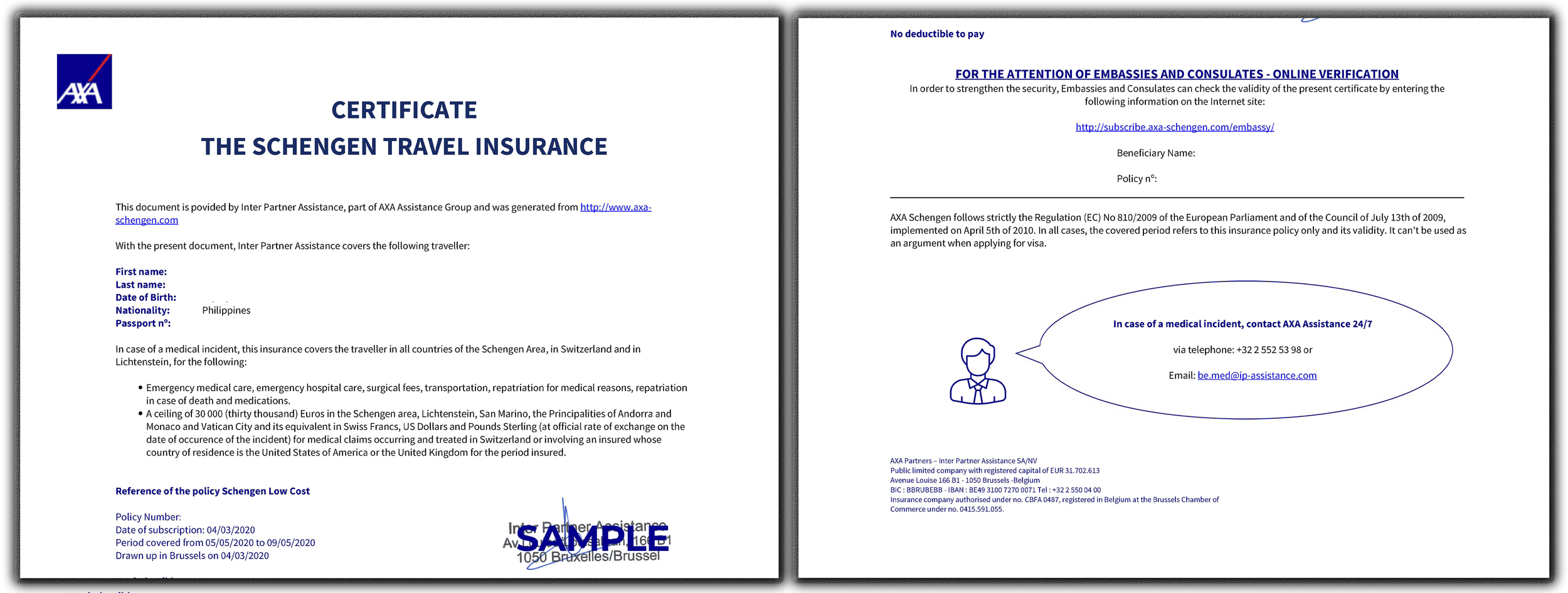 the schengen travel insurance axa