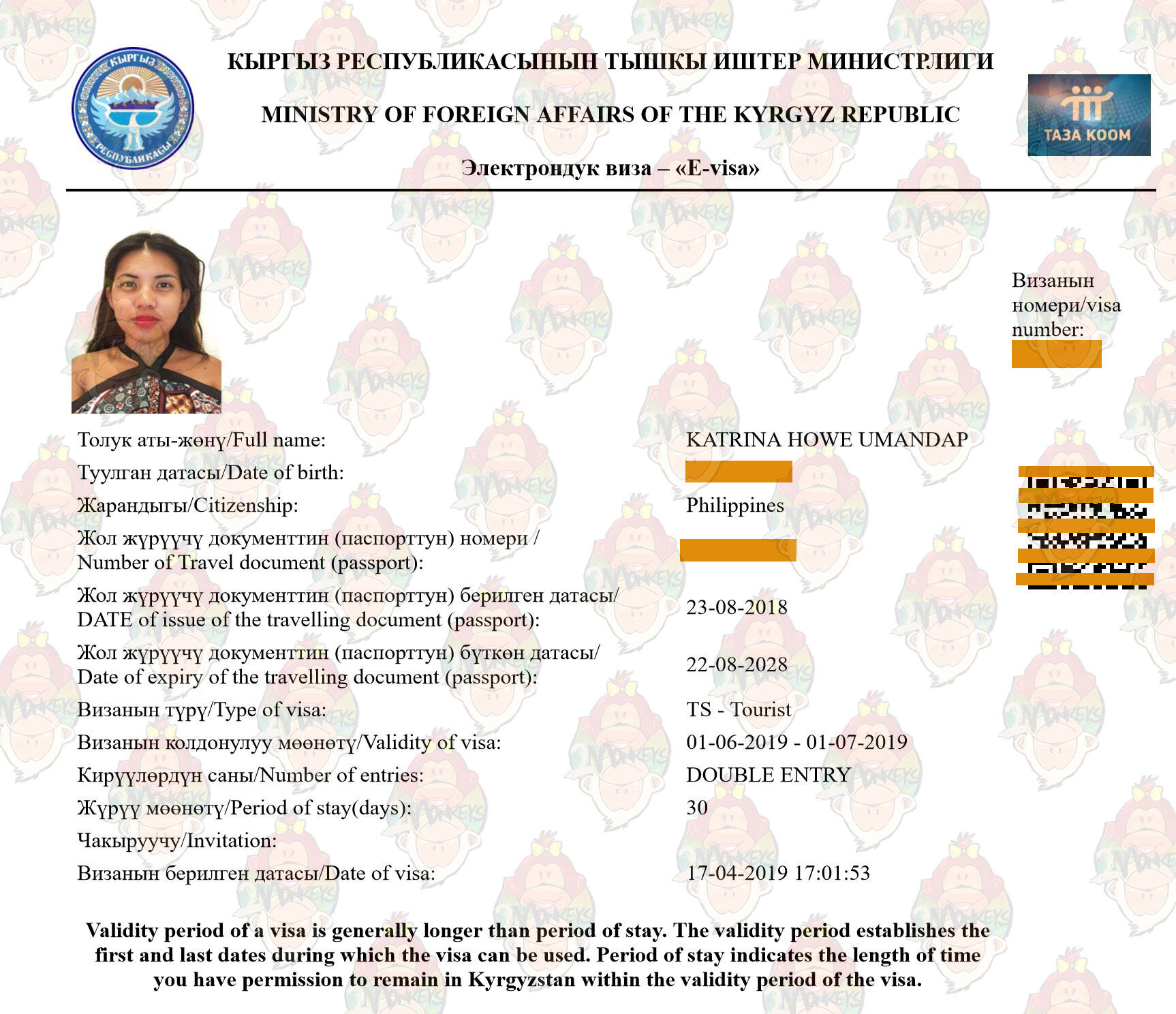 kyrgyzstan tourist visa for filipino
