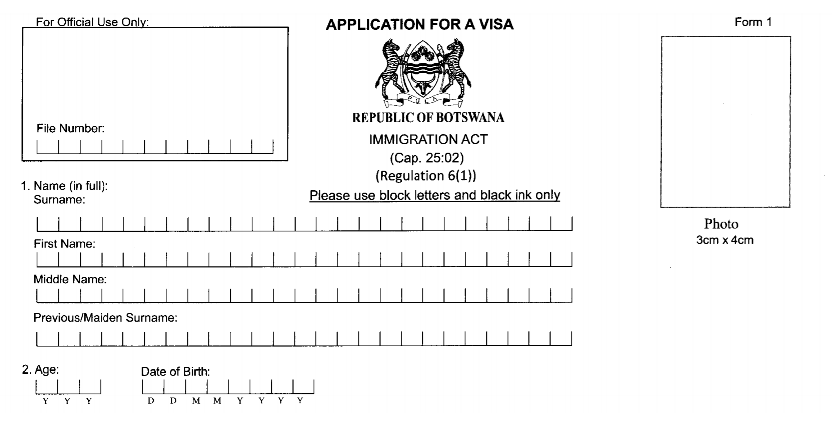 botswana tourist visa