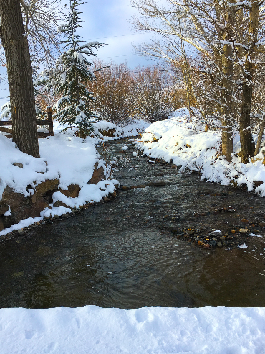 More than a foot of new snow helps to hide the flood damage we're still working to repair at Maplewood.