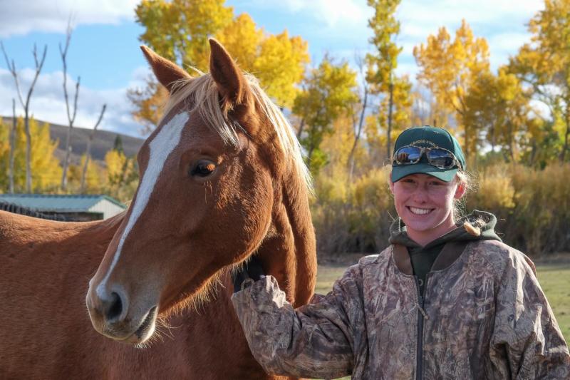 Emily Anderson, a student in Maplewood's Horse Industry Training Program.