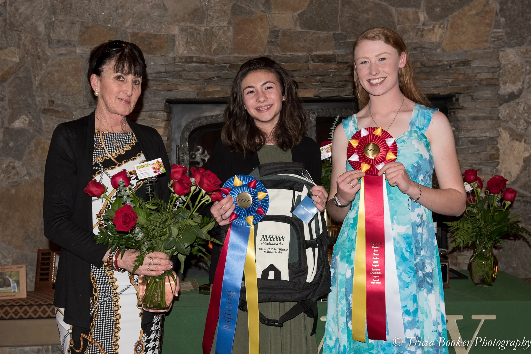 Julie Winkel with Overall High-Point Winners Marlee Comba and Emily Anderson.