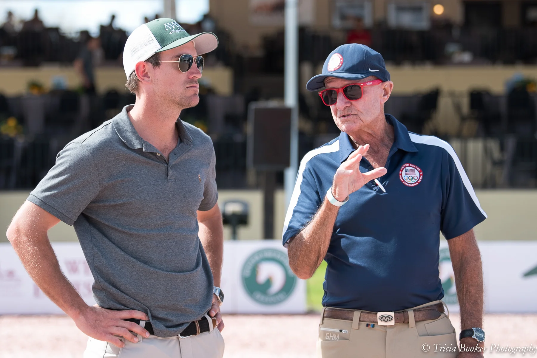 Andrew Jayne receives input from George Morris during a course walk.