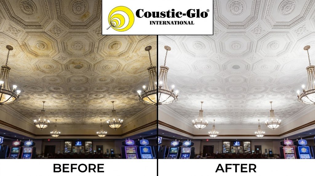Casino Decorative Ceiling Restoration Before and After