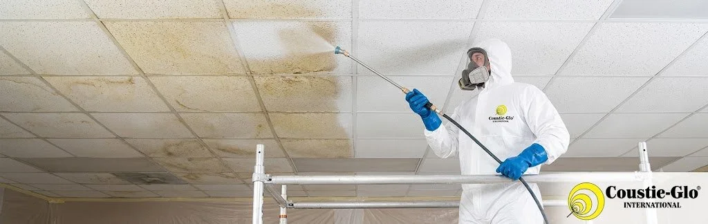 Coustic-Glo Technician Restoring Acoustical Ceiling Tiles