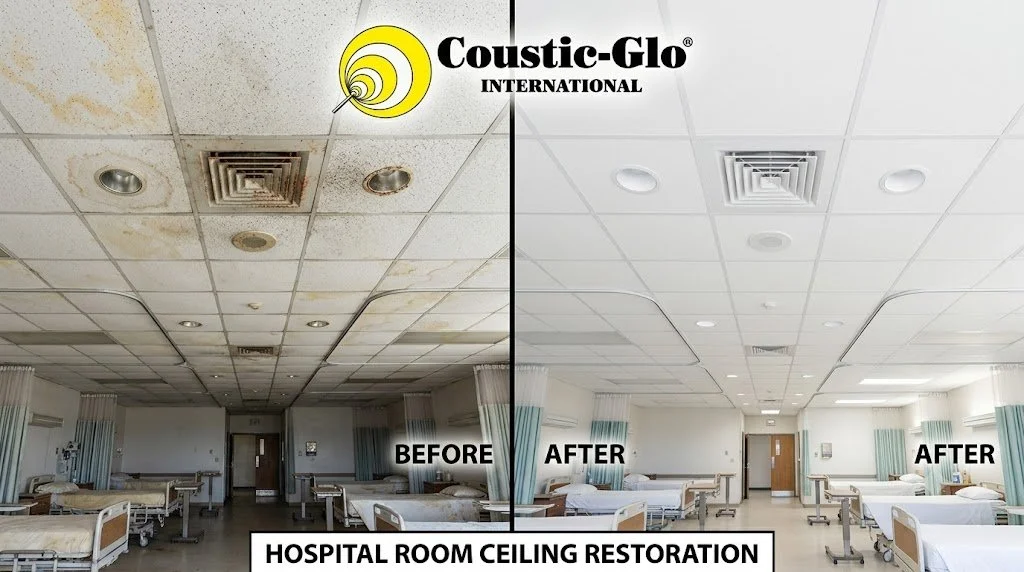 Hospital Room Ceiling Restoration Before and After