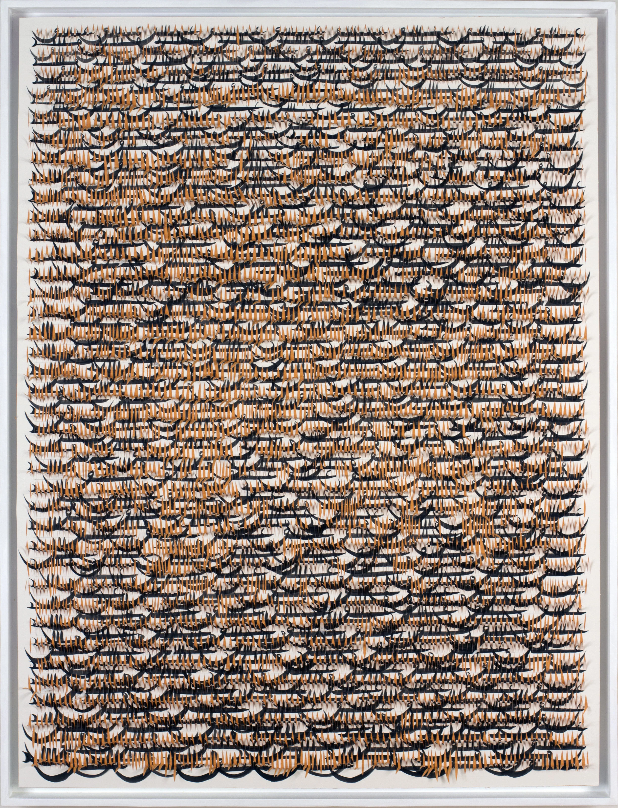 Grid, Cut, Orange 1, 2017