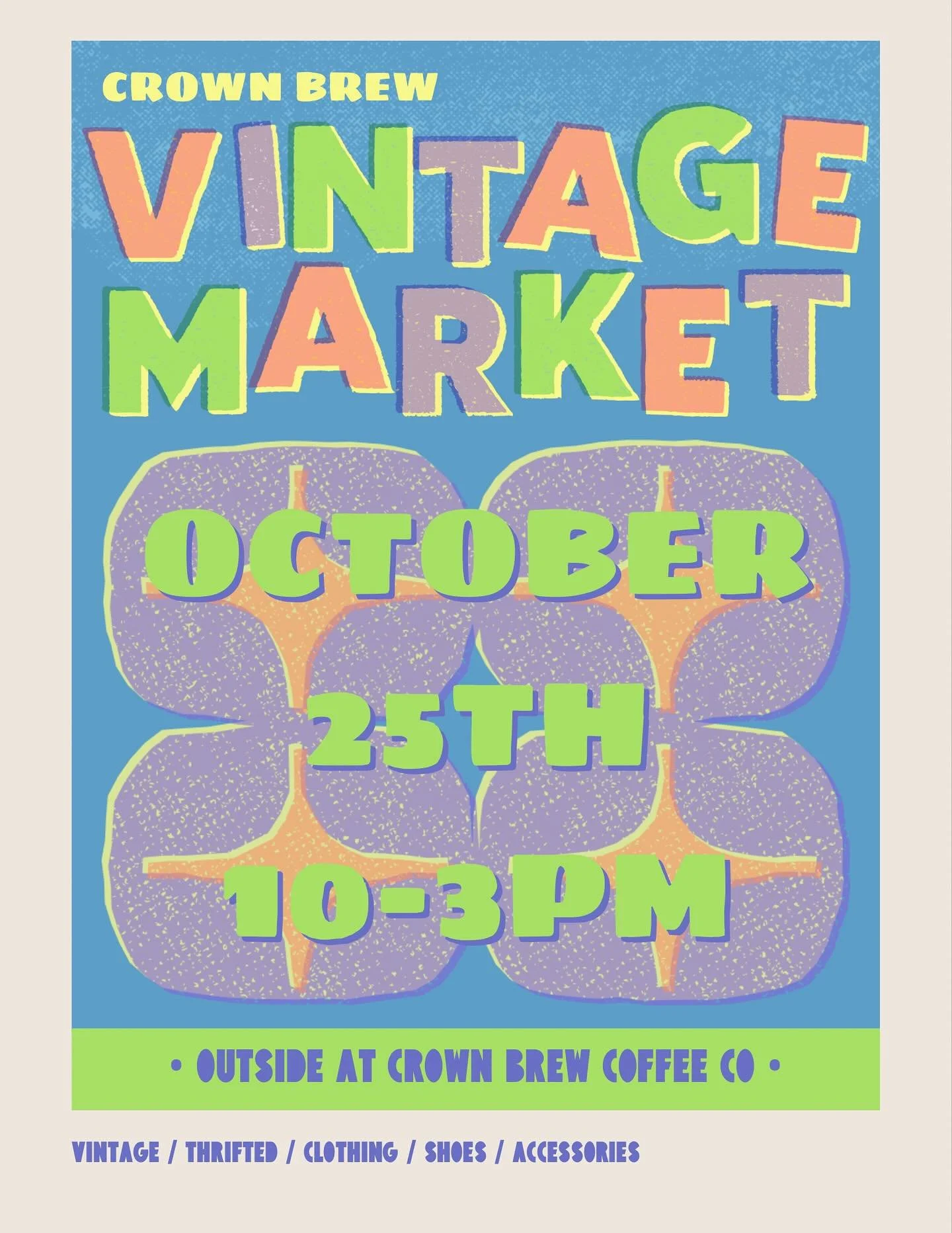 We are hosting our 2nd Vintage Market THIS SATURDAY outside the cafe 10-3p! Our vendors will be offering vintage/thrifted clothing, shoes, and accessories. Lots of streetwear and some sweaters perfect for the fall weather (that we finally are experie