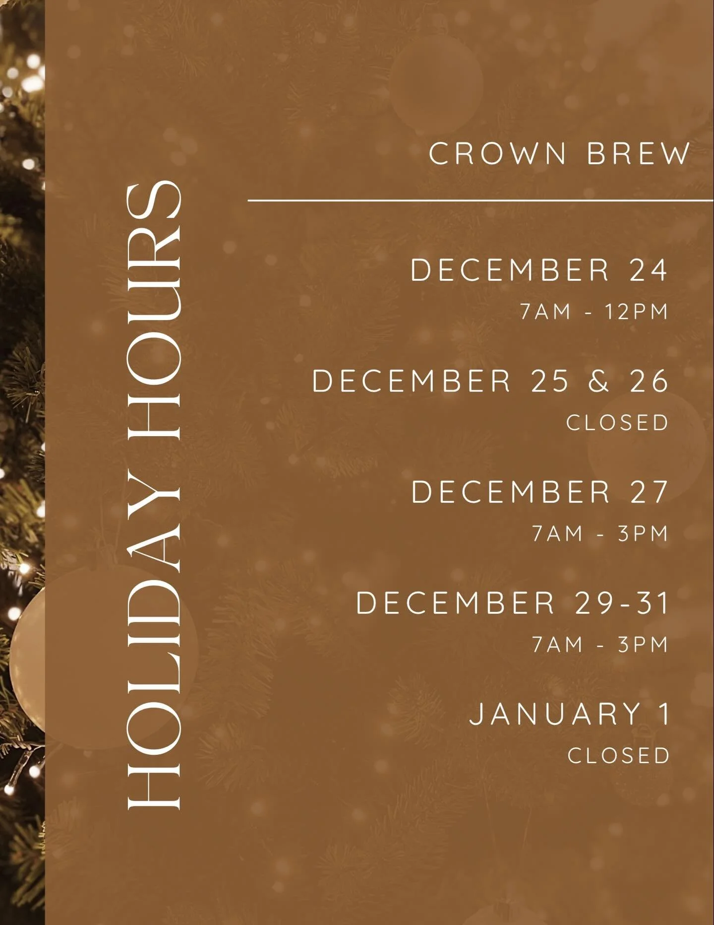 Friendly reminder of our holiday hours this week and next! Hope to see you in while we&rsquo;re open 🥰