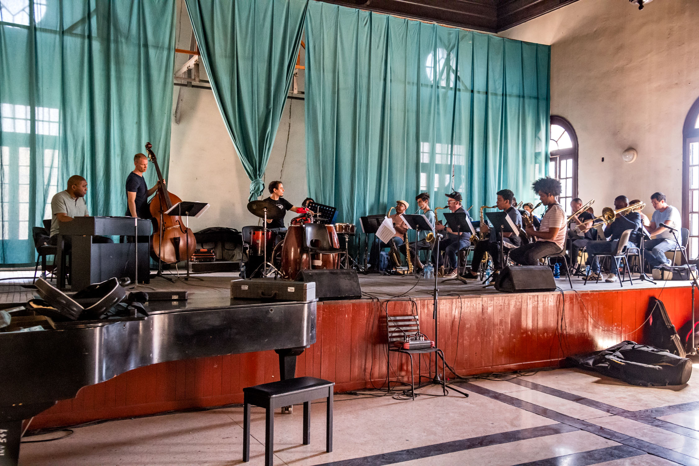 Dafnis Prieto Big Band rehearsal at Amadeo Roldan Conservatory, Havana, Cuba, January 2019 (Photo by David Garten)