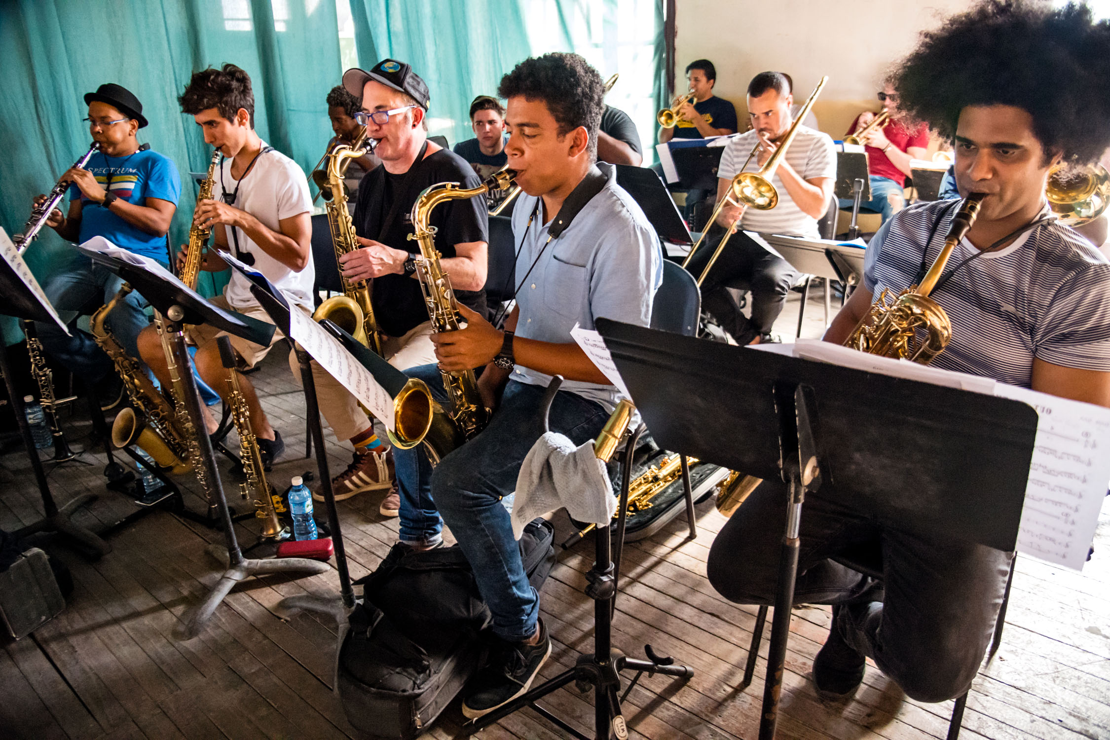 Dafnis Prieto Big Band rehearsal at Amadeo Roldan Conservatory, Havana, Cuba, January 2019 (Photo by David Garten)