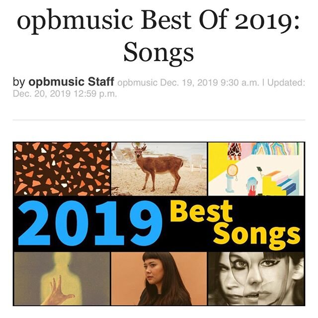 Big love to @opbmusic for including us in their best songs of 2019 list! 🙏🙏🙏