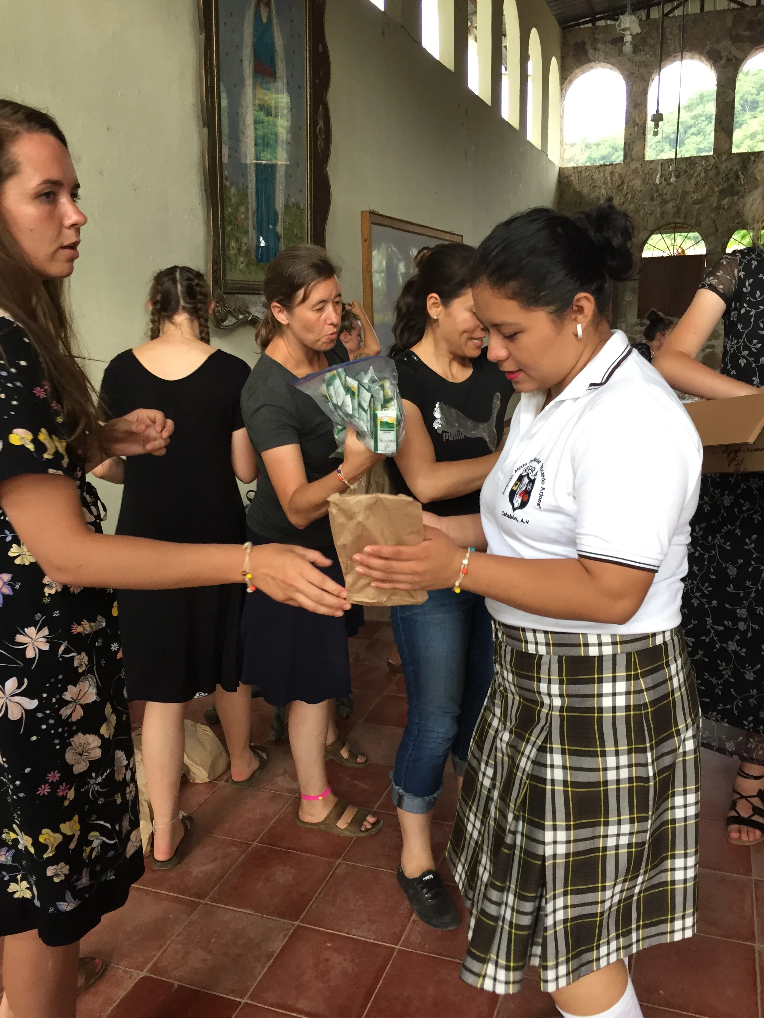 the girls were given hygiene kits and some nail polish.