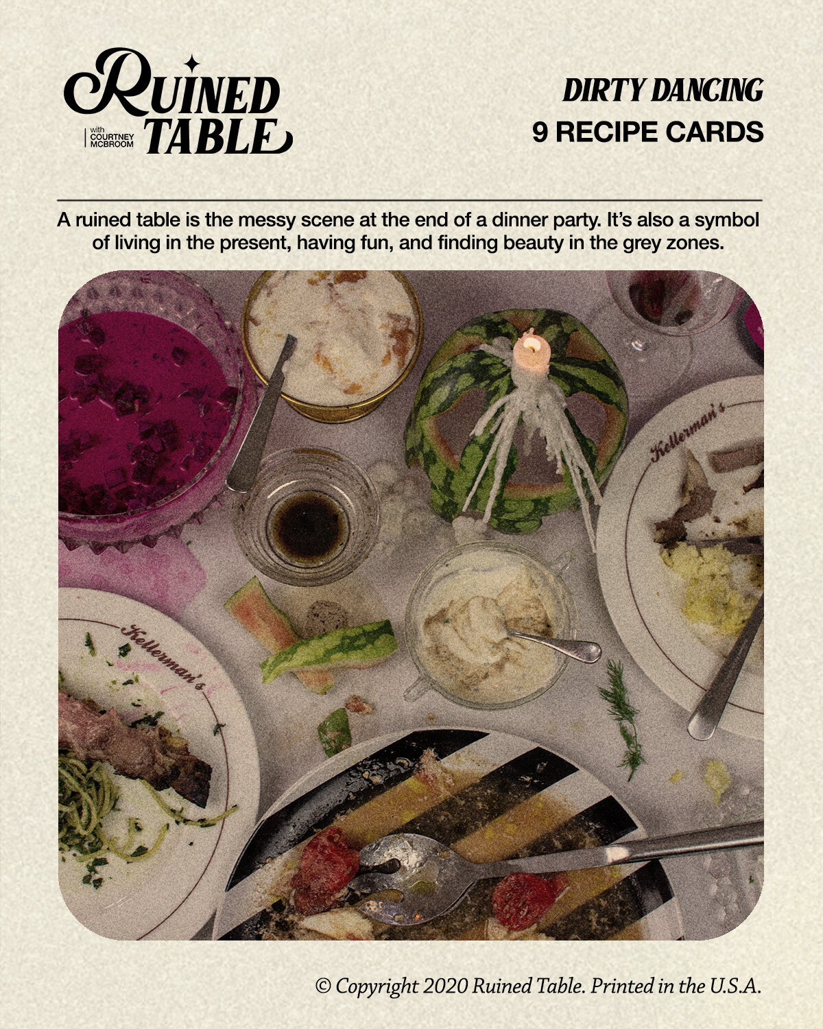 Ruined Table Recipe Cards: Dirty Dancing