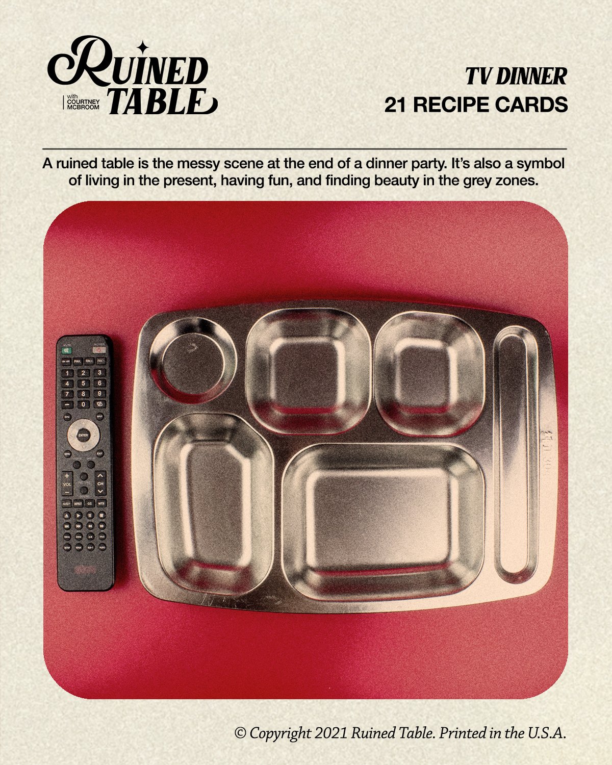 Ruined Table Recipe Cards: TV Dinner