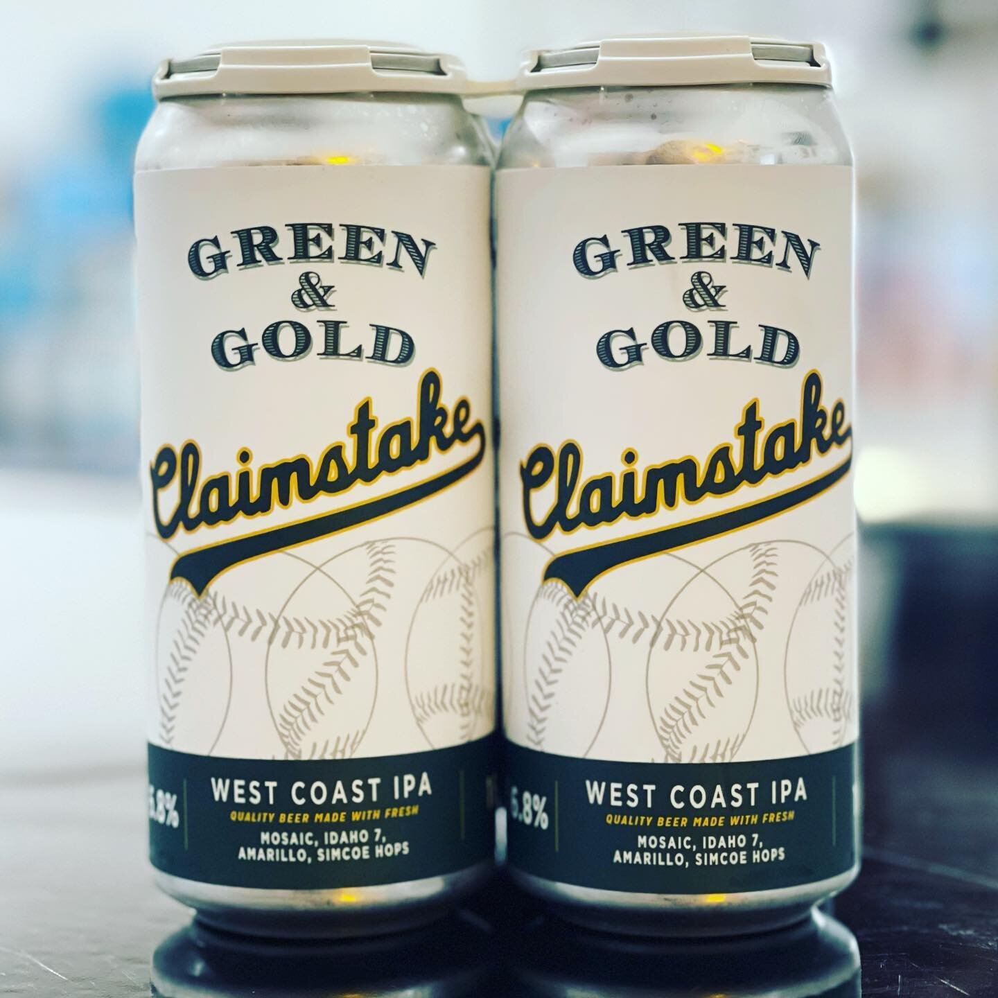 Just in time for the home opener we got a limited amount of @claimstake.brewing Green &amp; Gold west coast IPA! ⚾️ 🍺 🙌