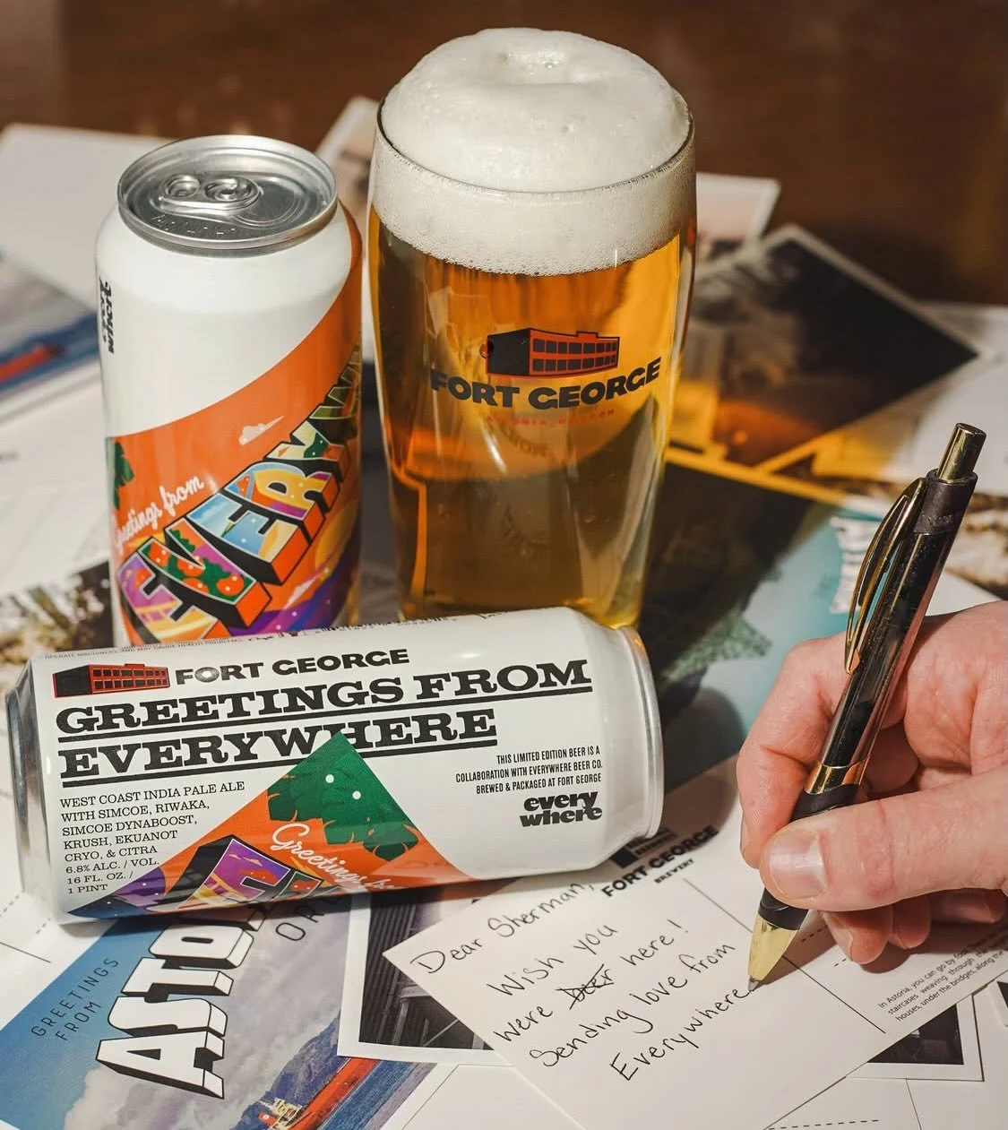 Incoming Heater Alert! @fortgeorgebeer Greetings From Everywhere in collaboration with @everywherebeerco - A lush, fruity, supremely sippable West Coast IPA for everybody everywhere. Available for tomorrows delivery from your homies here in Oakland @