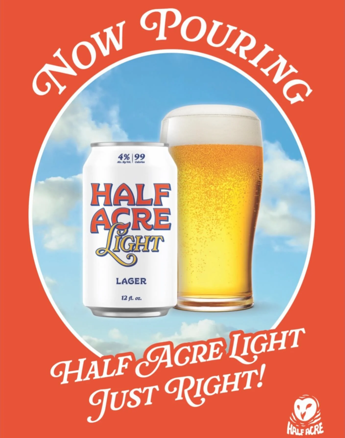 @halfacrebeer Half Acre Light - Just right!! 4% - 99 cals
