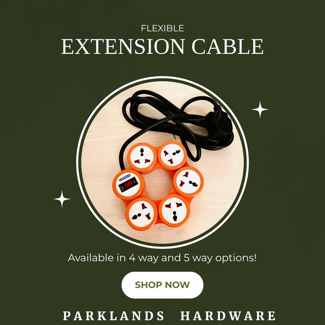 Product Spotlight:- Flexible extension cable (power bar)
Features:
- FLEXIBLE power bar adjusts to the shape of your choice
- 4-Way of 5-way options
- Universal sockets
- Durable 3 meter extension cable with 3-pin plug
- 13A fused sockets
- Blue &amp