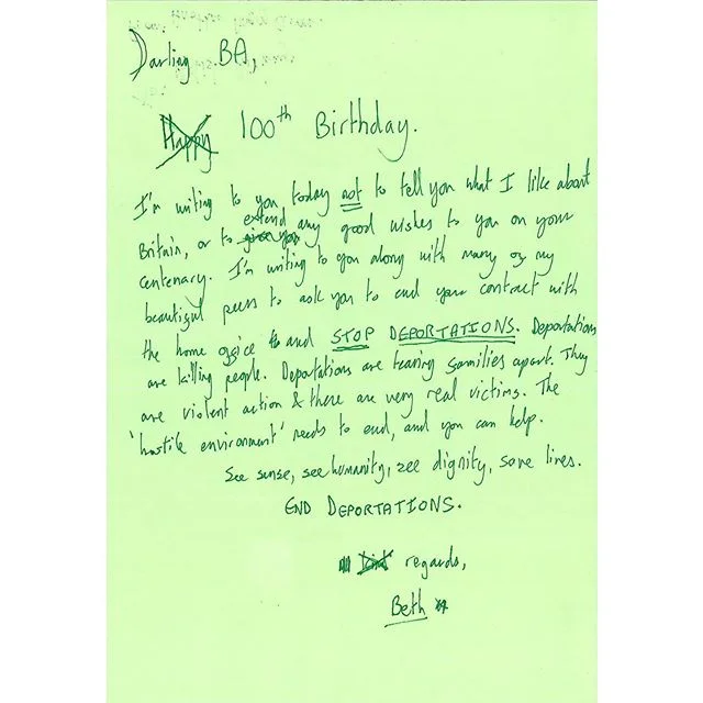 #DearBA "See sense, see humanity, see dignity, save lives...end deportations" Beth 
#BA100 #stopdeportations @british_airways