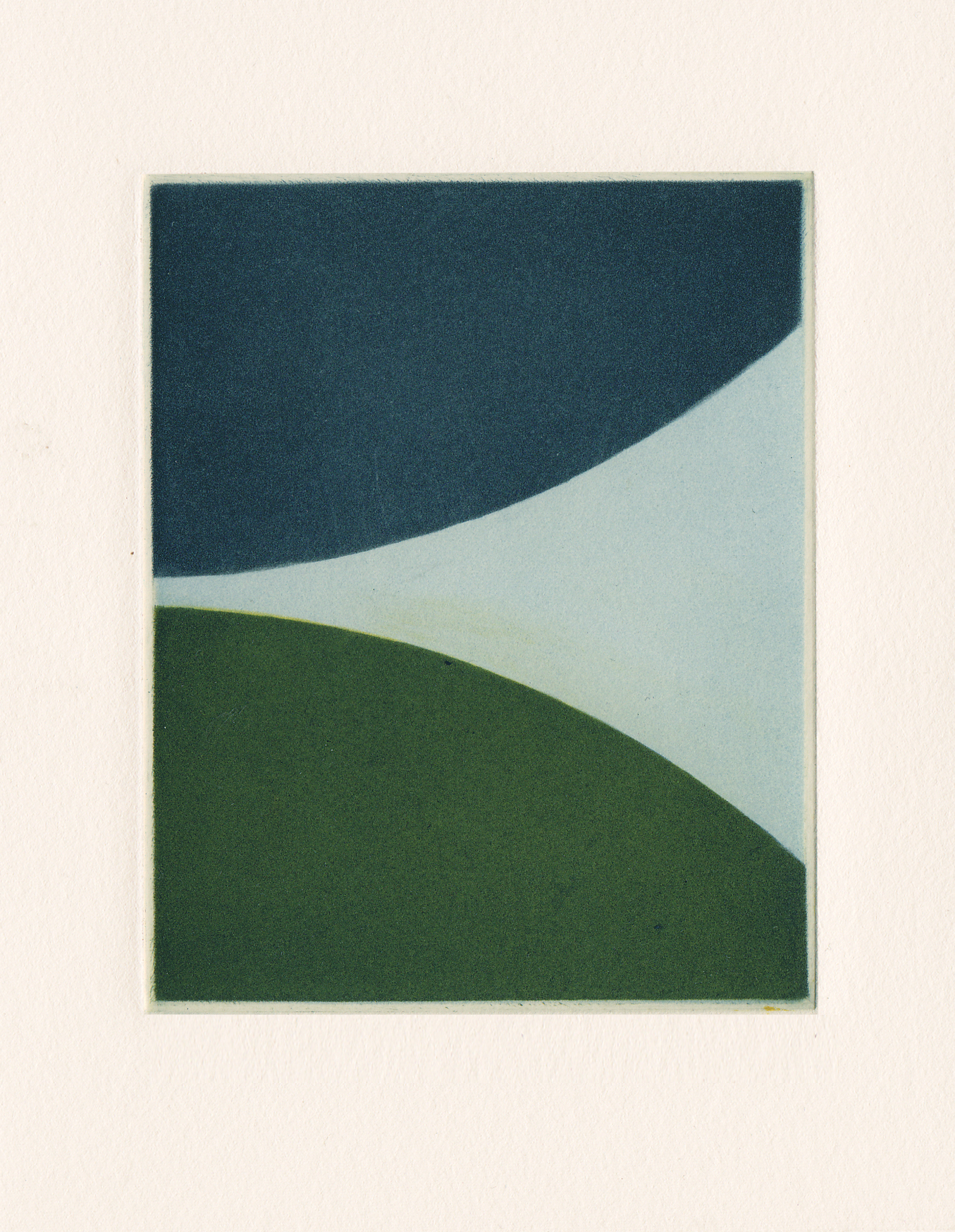  Majla Zeneli, The yellowed descent, 2015, Mezzotinto-Druck, 10 x 8 cm 