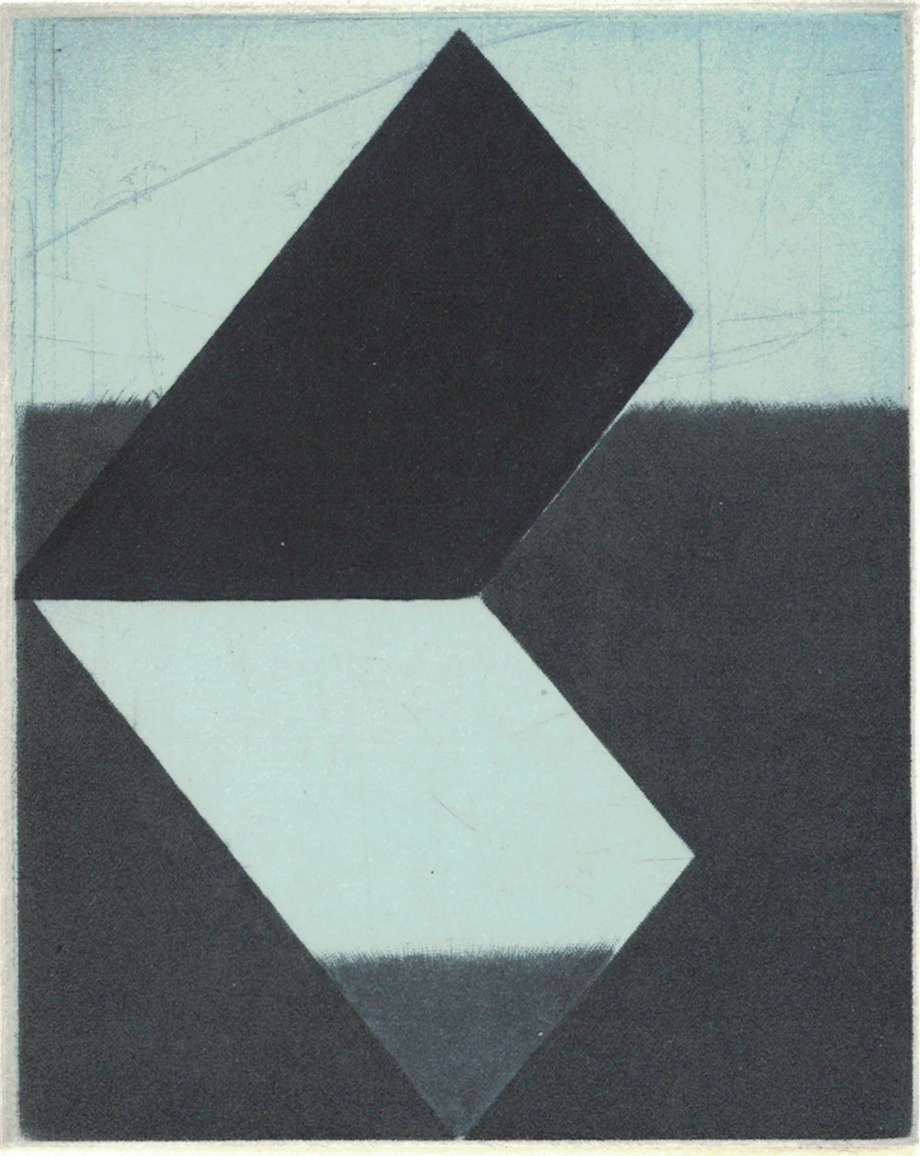 Image: Majla Zeneli, OSAC 6, 2018, Mezzotint Print, 10 x 8 cm