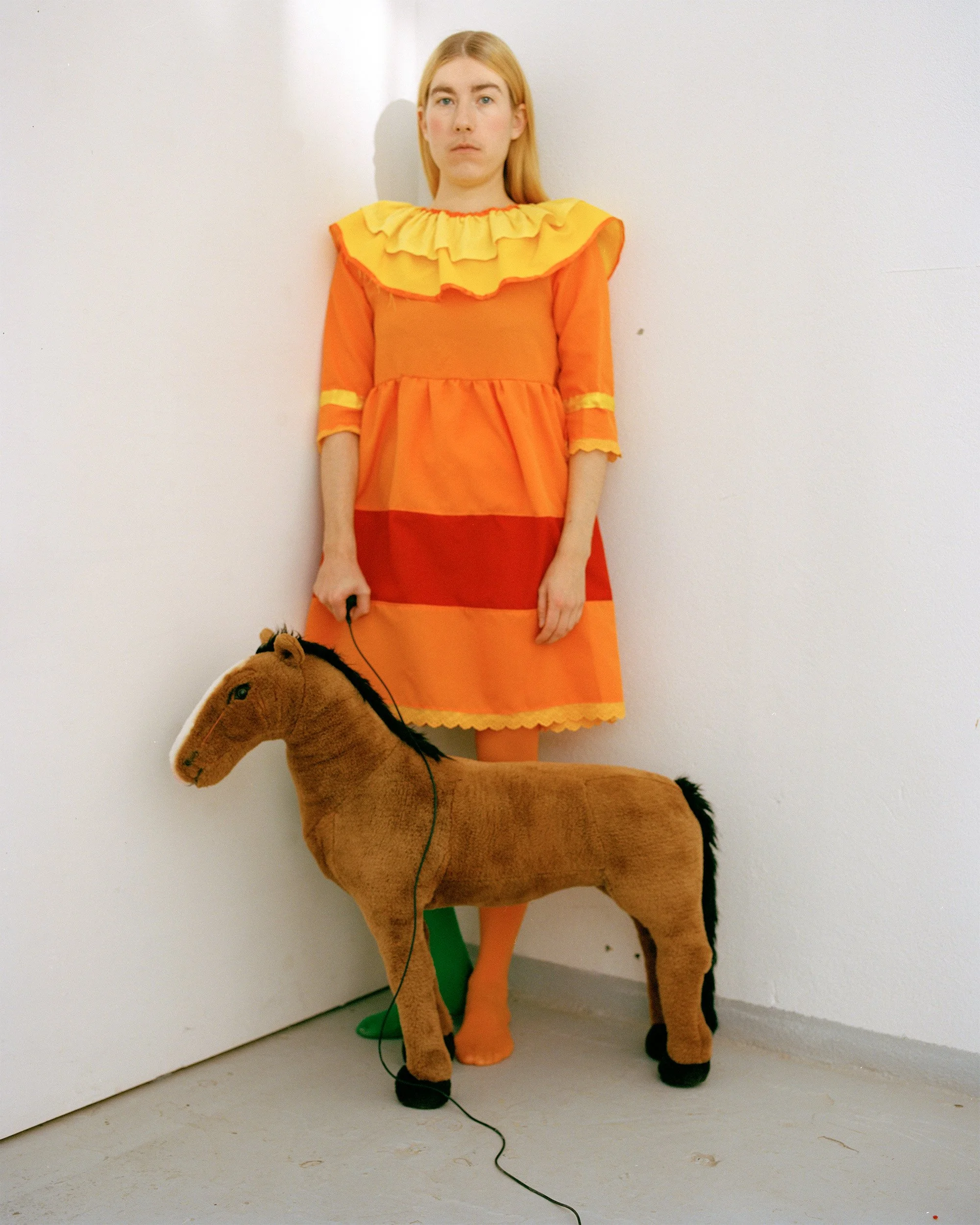 Self-portrait with Milky in an Artist Studio