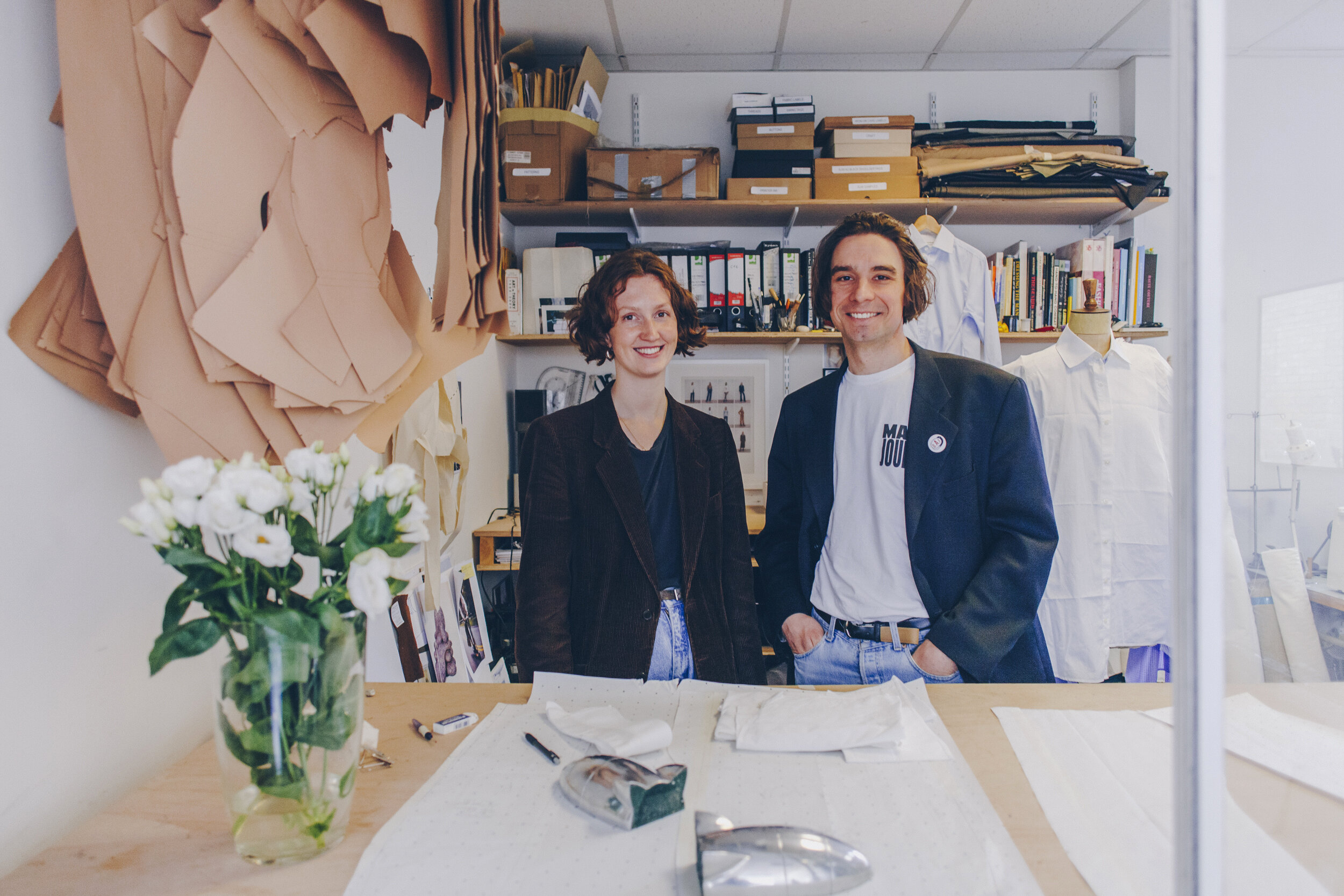  Fashion designers Wright Le Chapelain in their studio 