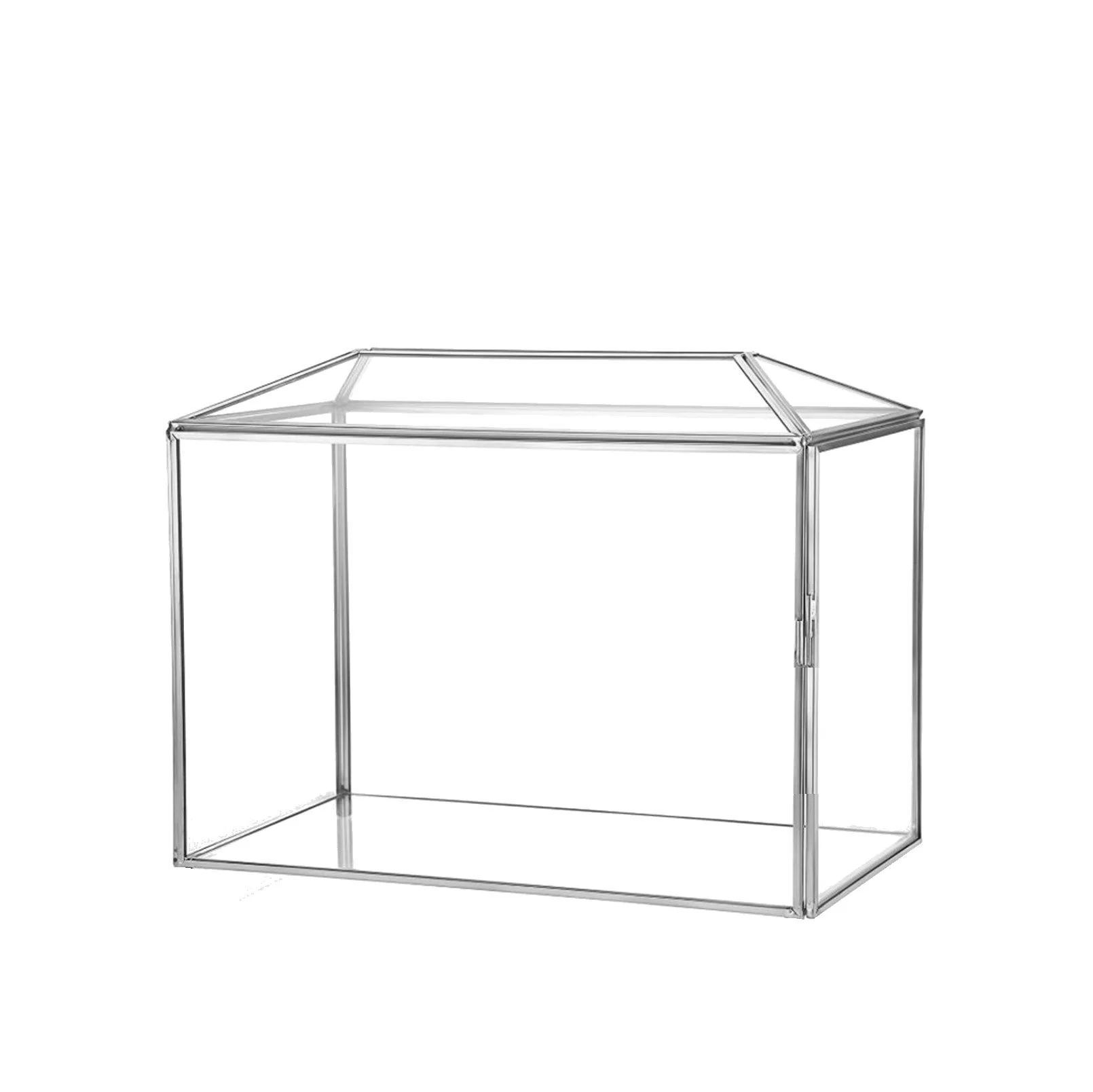 Silver Glass Wedding Card Box