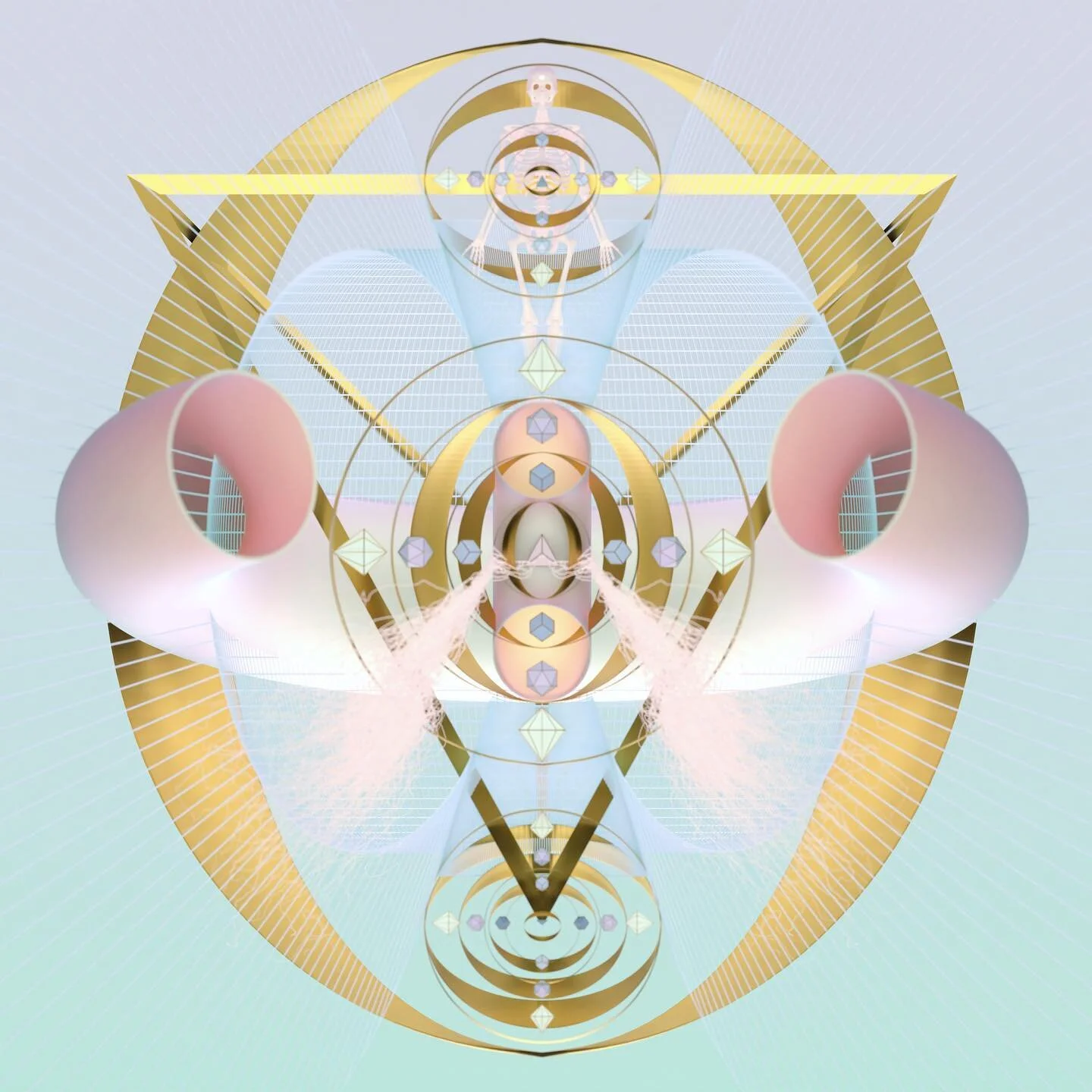 Spherical Alchemy 
3D Render, composed in Blender

#cycles #blender #render #blenderrender #digitalart #blenderart #cryptoart #gold #skeleton #sacredgeometry #geometry #alchemy #mysticism