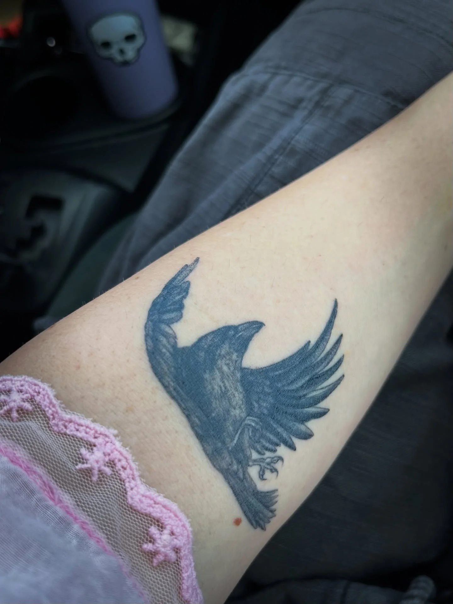 All healed up! 🖤🩷

#crowtattoo #corvids #ilovecrows #witchylife #lifeafter50