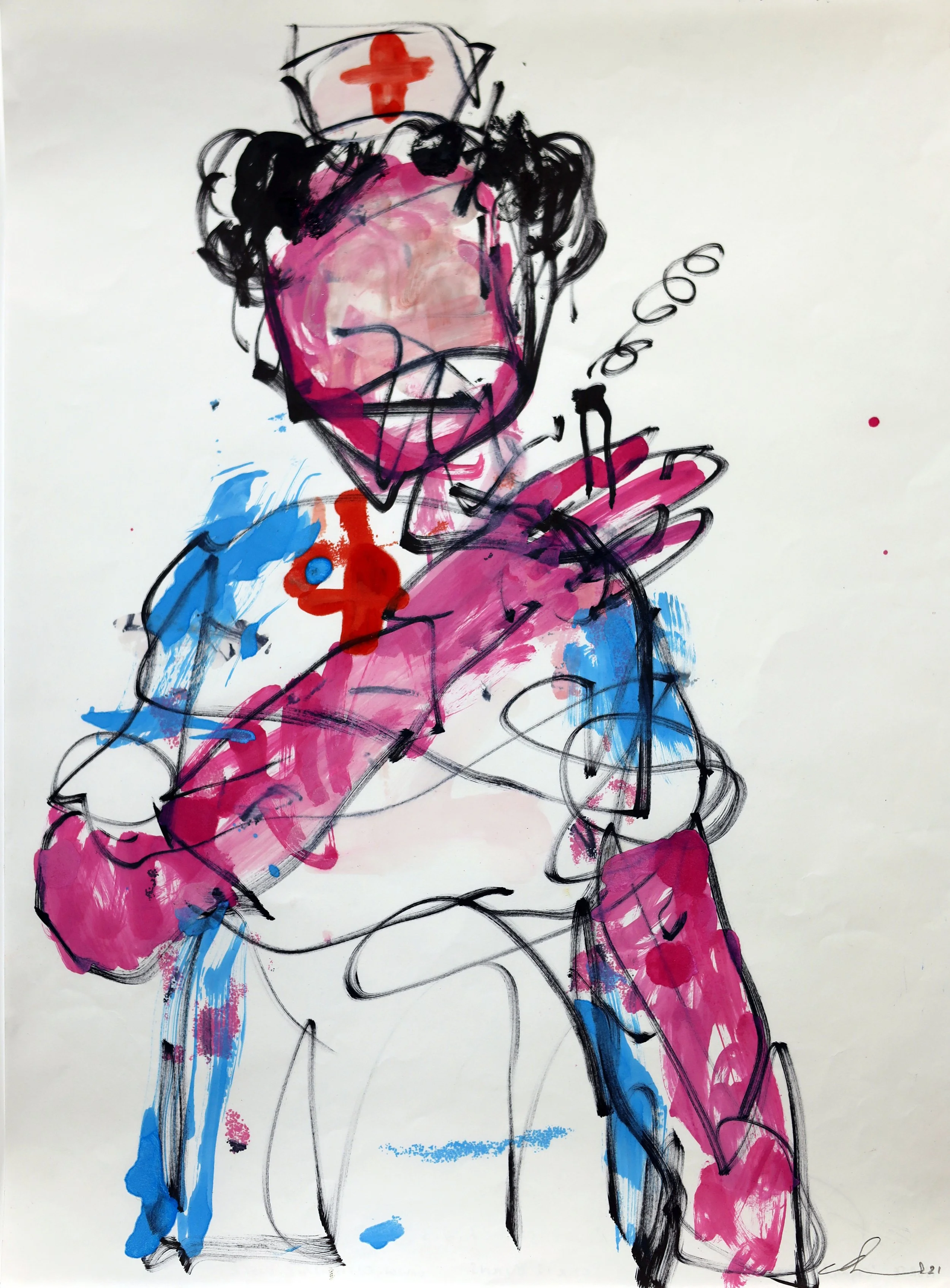Study: Nurse Smoking a Cigarette