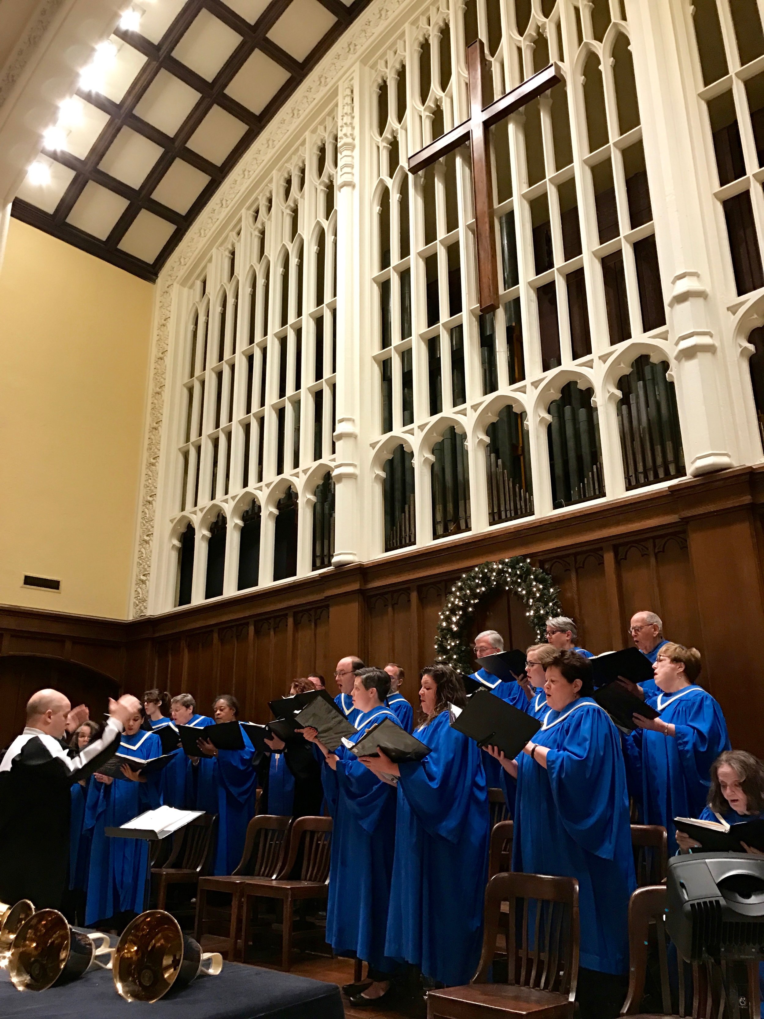   The choir singing during the annual Advent Lessons and Carols service.  