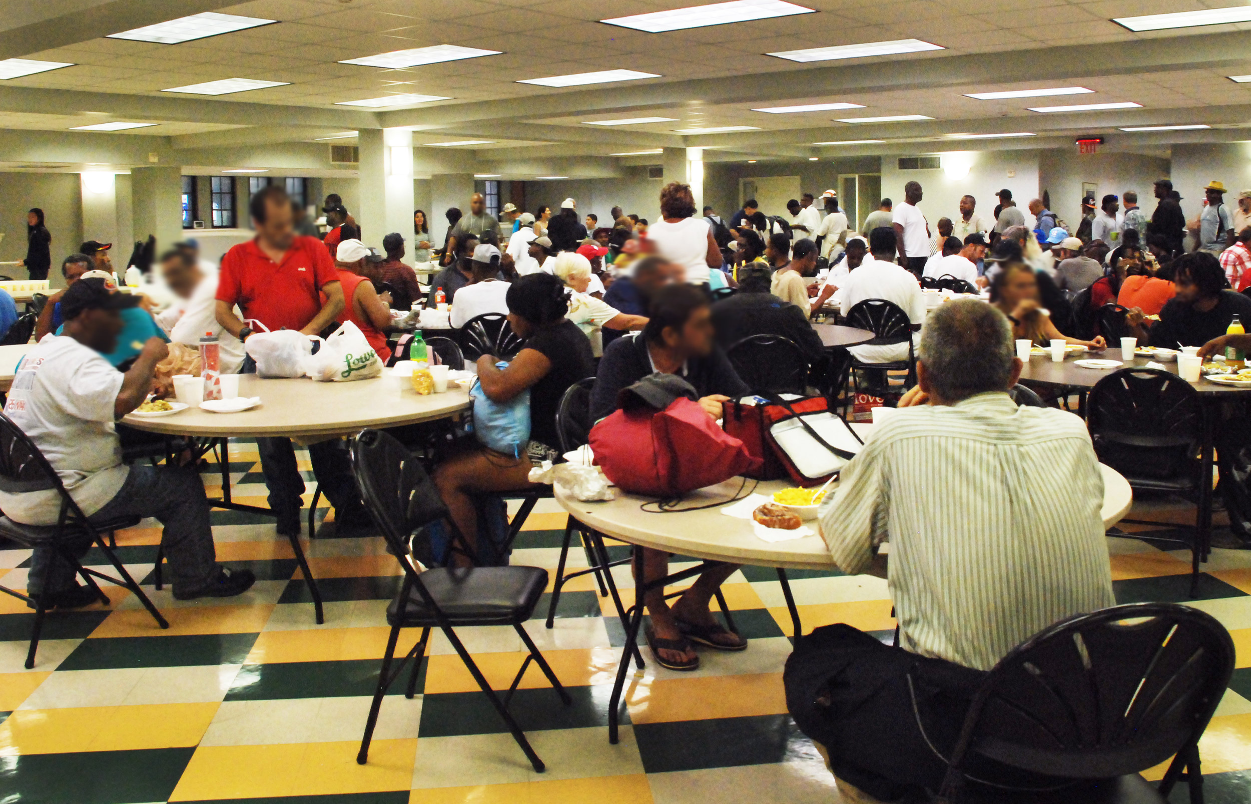   Every Sunday morning, the Muffin Ministry provides a hearty breakfast for 150 to 200 neighbors from the community.&nbsp;  