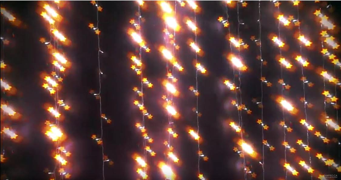 (Example of the Star FX glasses when pointed towards a curtain of lights)