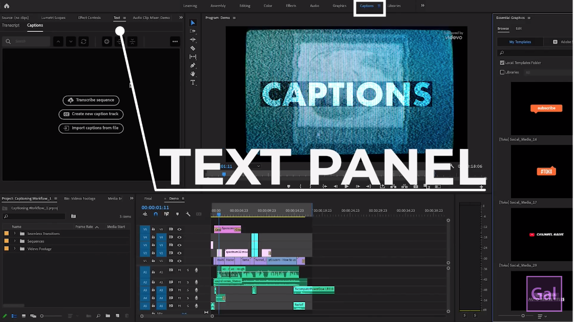 New Captioning Workflow in Adobe Premiere Pro 2021 v. 15.0 — Premiere Gal