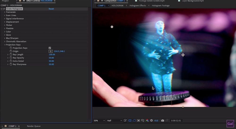 Fast Free Hologram Effect In Adobe After Effects Premiere Gal